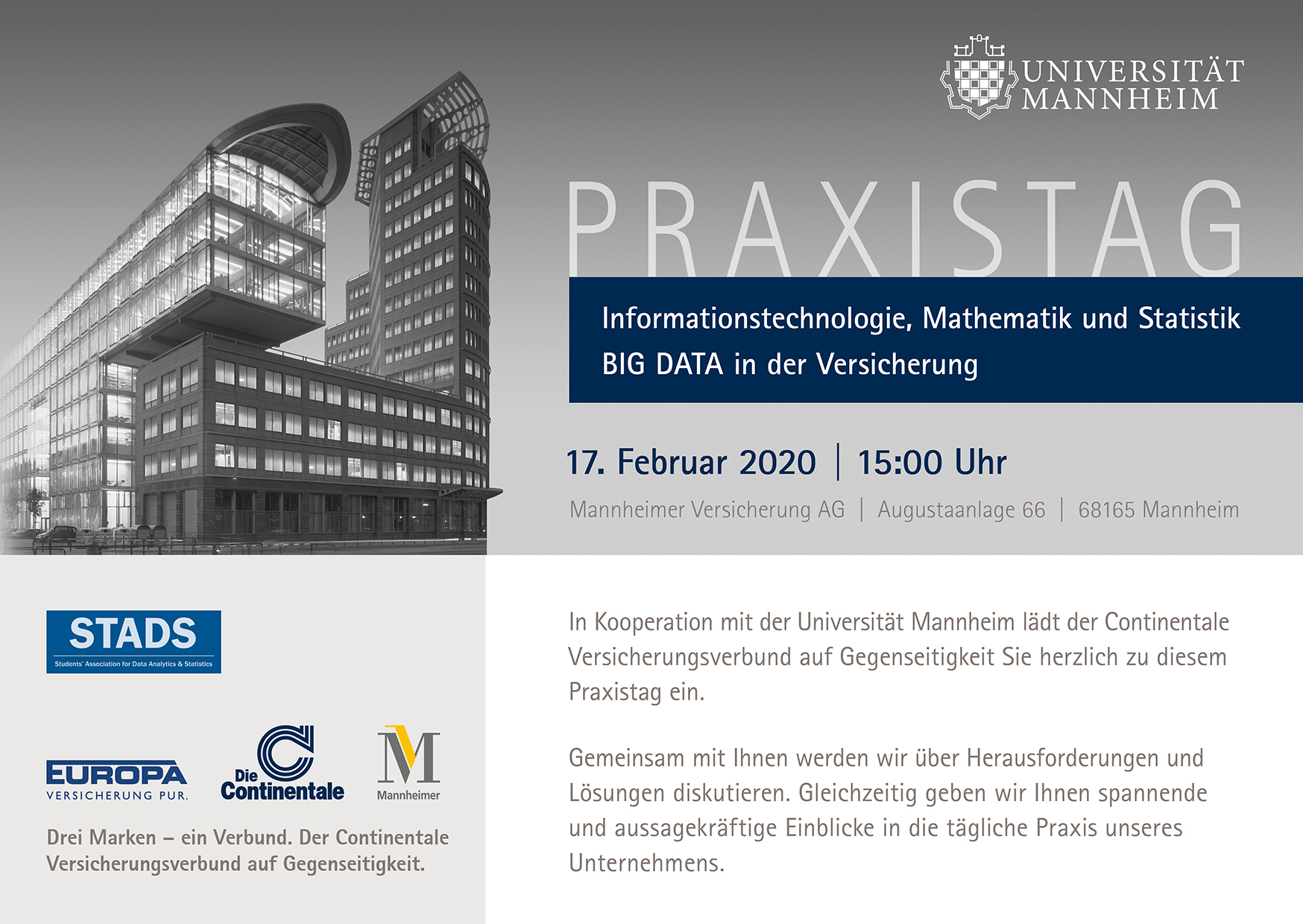 Praxistag Big Data Bei Der Mannheimer Versicherung Stads
